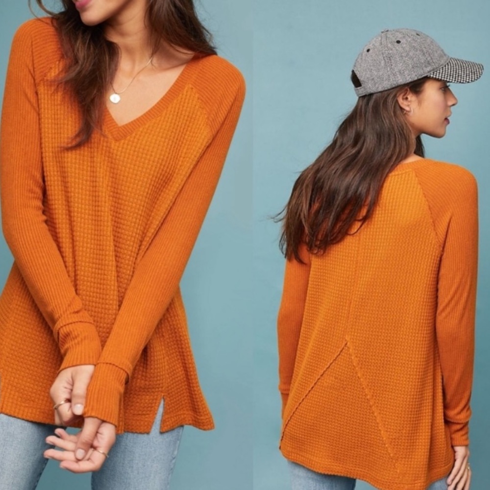 Maeve by Anthropologie burnt orange long sleeve